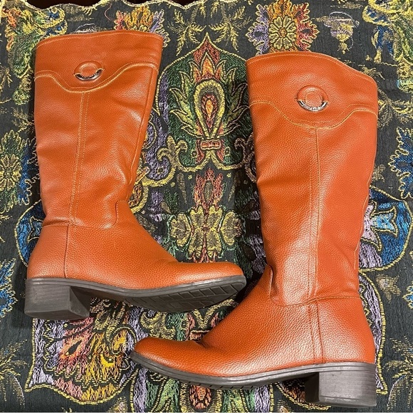 NAUTICA Gallaway Knee High RIDING BOOTS Equestrian TAN Round Toe Womens Size 8 - Picture 8 of 14